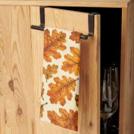 Herfst Eikenbladeren Patroon | Knus Natuur Estheti Theedoek