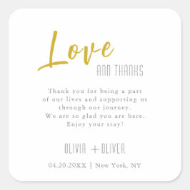 Herfst Eikenbladeren Trouwliefde en Dankbaarheid Vierkante Sticker