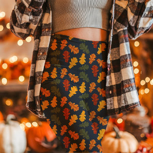 Herfst Eikenbladeren Val Blauw Leggings