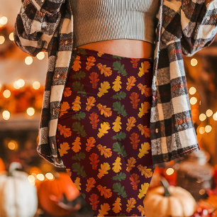 Herfst Eikenbladeren Val Burgundy Leggings