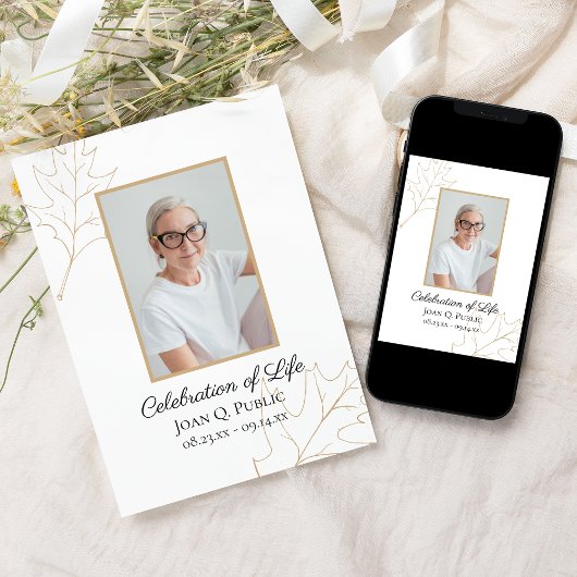 Herfst Eikenbladeren Viering van het leven Kaart