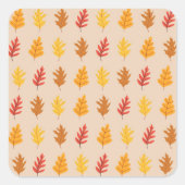 Herfst eikenbladeren vierkante sticker (Voorkant)