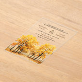 Herfst Eikenbomen Bos Bruiloft Acryl Uitnodigingen (Laagn)