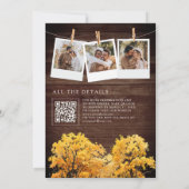 Herfst Eikenbomen Bos QR Code Bruiloft Kaart (Achterkant)