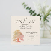 Herfst Eikenboom Viering van het Leven Kaart (Staand voorkant)