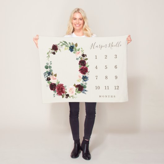 Herfst Elegance Baby Milestone Blanket Fleece Deken (In situ)