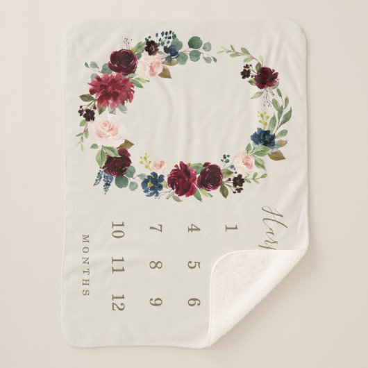 Herfst Elegance Baby Milestone Sherpa Deken (Voorkant)