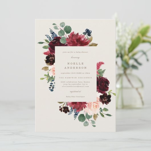 Herfst Elegance Baby shower Uitnodiging (Staand voorkant)