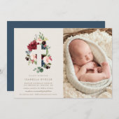 Herfst Elegance Baptism Foto Uitnodiging (Voorkant / Achterkant)