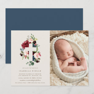 Herfst Elegance Baptism Foto Uitnodiging