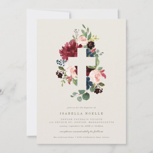 Herfst Elegance Baptism Uitnodiging (Voorkant)