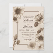 Herfst Elegance Bruiloft Kaart (Voorkant)