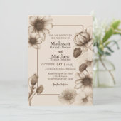 Herfst Elegance Bruiloft Kaart (Staand voorkant)