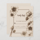 Herfst Elegance Bruiloft RSVP Kaartje (Voorkant / Achterkant)