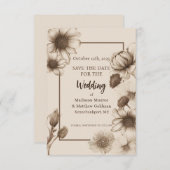 Herfst Elegance Bruiloft Save The Date (Voorkant / Achterkant)