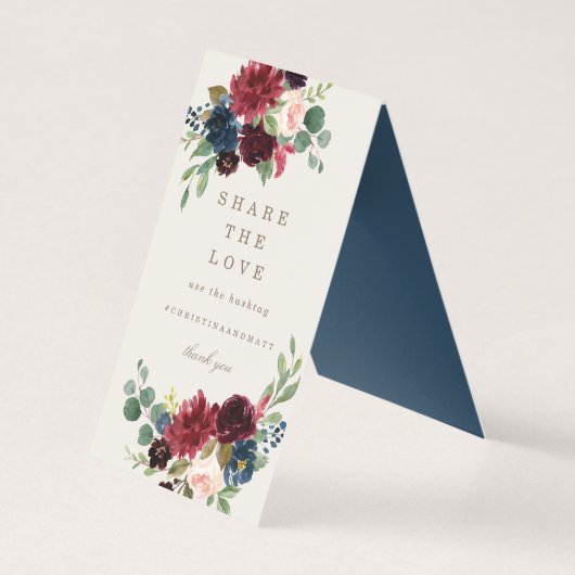 Herfst Elegance Deel het Liefde Tafelteken Kaart (Voorkant)