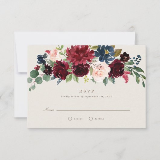 Herfst Elegance Wedding RSVP Kaart (Voorkant)