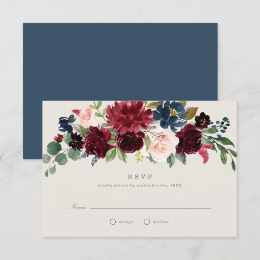 Herfst Elegance Wedding RSVP Kaart (Voorkant / Achterkant)