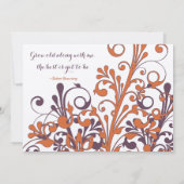 Herfst Elegant Abstracte Floral Wedding Kaart (Achterkant)