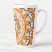 Herfst Elegant Fall Mandala Ontwerp Patroon Boho Latte Mok (Rechts)