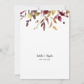 Herfst Elegant Foliage Pumpkin Gold Foil Weddensch Kaart (Achterkant)