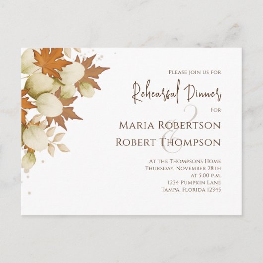 Herfst Elegant Greenery Briefkaart (Voorkant)