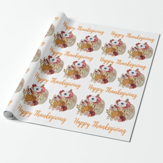 Herfst Elegant Pumpkin Cadeaupapier (Uitgerold)