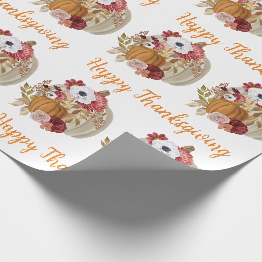 Herfst Elegant Pumpkin Cadeaupapier (Hoek)