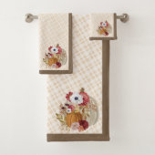 Herfst Elegant Pumpkin Waterverf Thanksgiving Bath Bad Handdoek (Insitu)