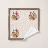 Herfst Elegant Pumpkin Waterverf Thanksgiving Bath Bad Handdoek (Wasdoekje)