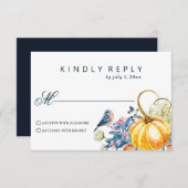 Herfst Elegant Pumpkin Wedding RSVP Kaartje (Voorkant / Achterkant)