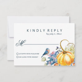 Herfst Elegant Pumpkin Wedding RSVP Kaartje