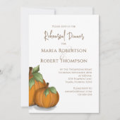 Herfst Elegant Pumpkins Cute Rehearsal Dinner Kaart (Voorkant)