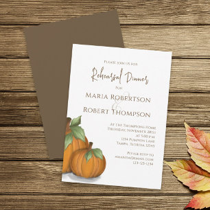 Herfst Elegant Pumpkins Cute Rehearsal Dinner Kaart