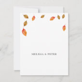 Herfst elegante bruiloft sparen de datum aankondiging (Achterkant)