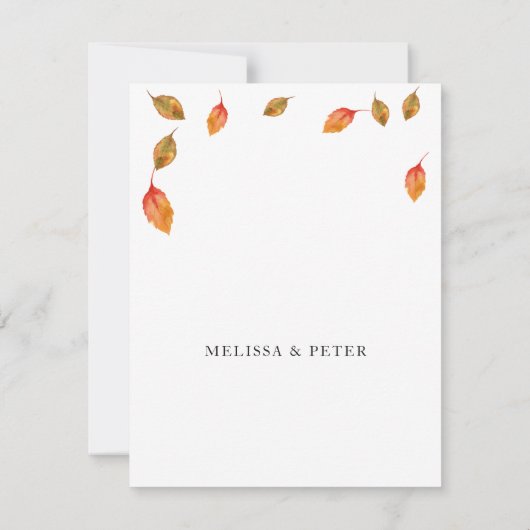 Herfst elegante bruiloft sparen de datum aankondiging (Achterkant)