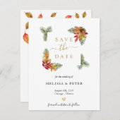 Herfst elegante bruiloft sparen de datum aankondiging (Voorkant / Achterkant)