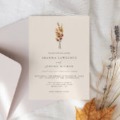 Herfst Elegante Minimale Trouw Uitnodiging | Lande