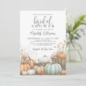 Herfst Elegante Pompoen Bruidsfeest Kaart (Staand voorkant)
