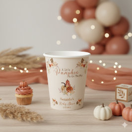 Herfst Elegante Rustieke Terracotta Baby Shower Papieren Bekers