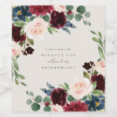 Herfst Elegantie Bruidsmeisje Voorstel Label Wijn Etiket (Enkel label)