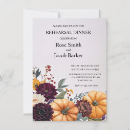 Herfst Elegantie Bruiloft Rehearsal Dinner Kaart