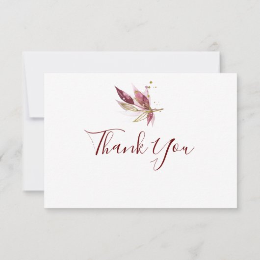 Herfst Elegantie Dank u kaarten (Achterkant)