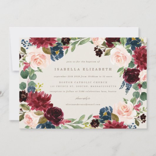 Herfst Elegantie Doopuitnodiging Kaart (Voorkant)