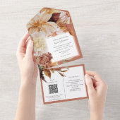 Herfst Elegantie, herfst bruiloft uitnodigen met Q All In One Uitnodiging (Afscheurbaar)