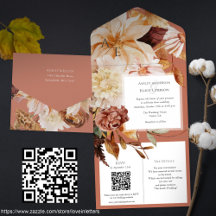 Herfst Elegantie, herfst bruiloft uitnodigen met Q