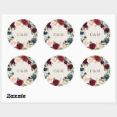 Herfst Elegantie Monogram Sticker Label (Vel)