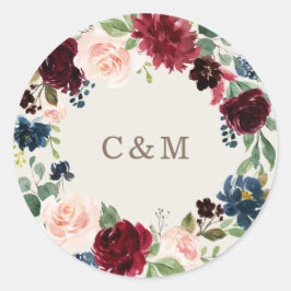 Herfst Elegantie Monogram Sticker Label