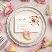 Herfst Elegantie Terracotta Dahlia Waterverf RSVP Informatiekaartje