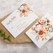 Herfst Elegantie Terracotta Dahlia Waterverf RSVP Informatiekaartje